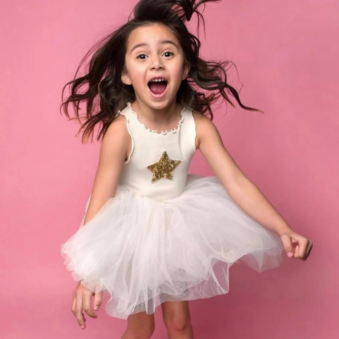 White PH Star Tutu Dress
