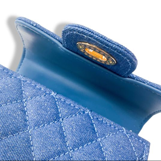 Sparkly Denim Quilted Purse