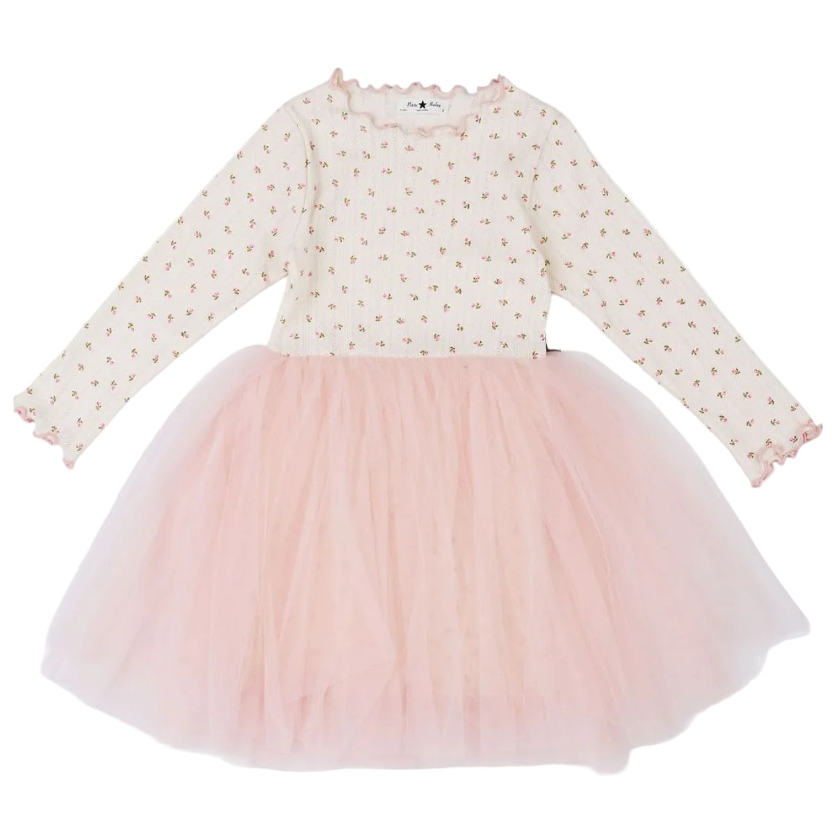 Jaju Long Sleeve Flower Tutu Dress