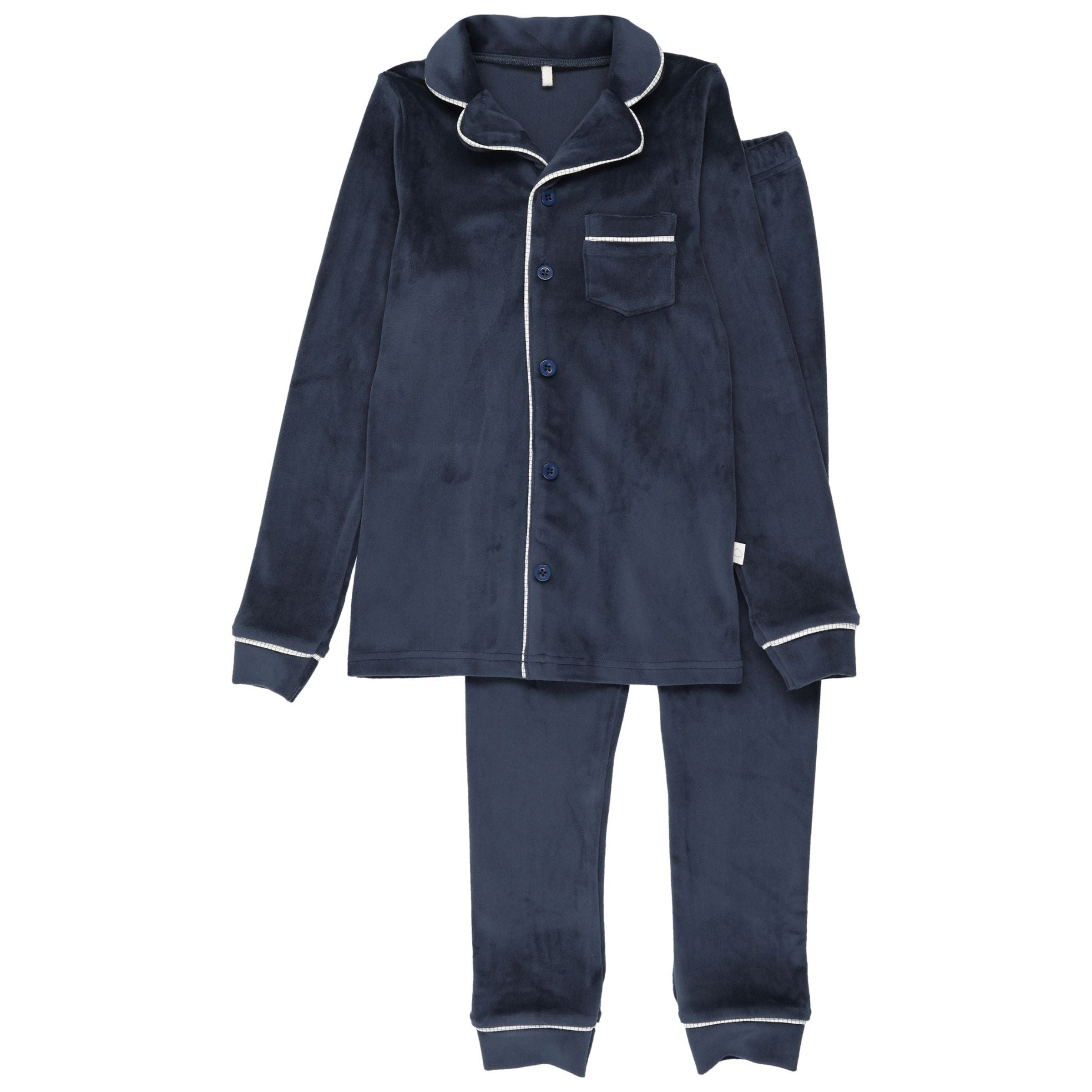 Blue Velour Grandpa Pajamas