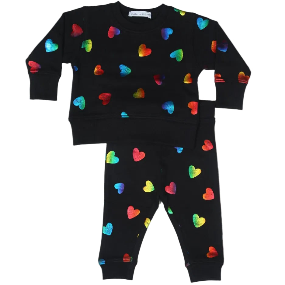 All Over Rainbow Foil Hearts Set