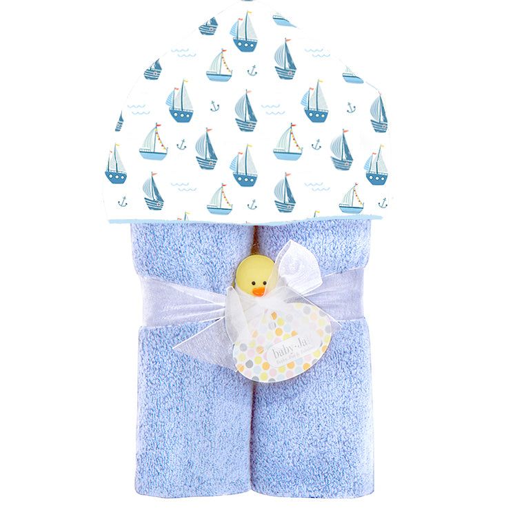 Sailboats Deluxe Hooded Towel - Meems