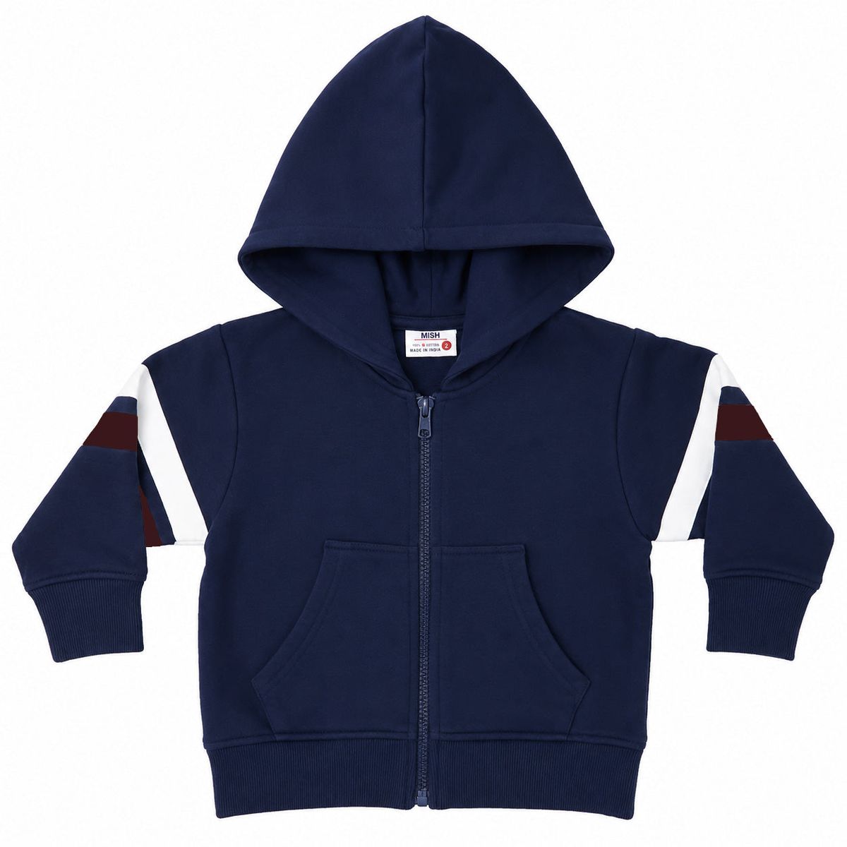Navy Stripe Zip Hoodie