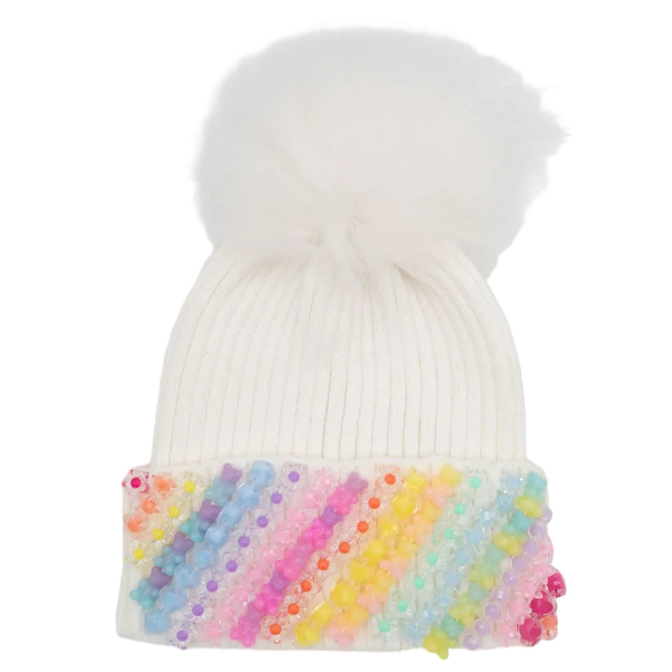 Rainbow Beaded Beanie