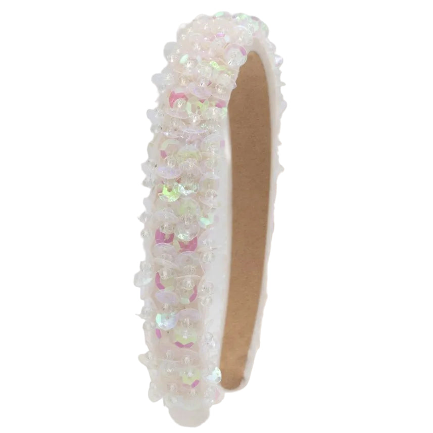 White Beaded Headband