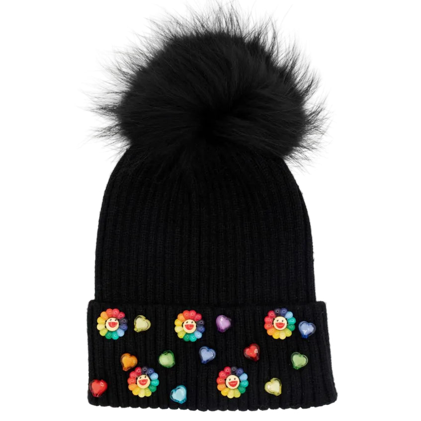 Flower Smileys Beanie