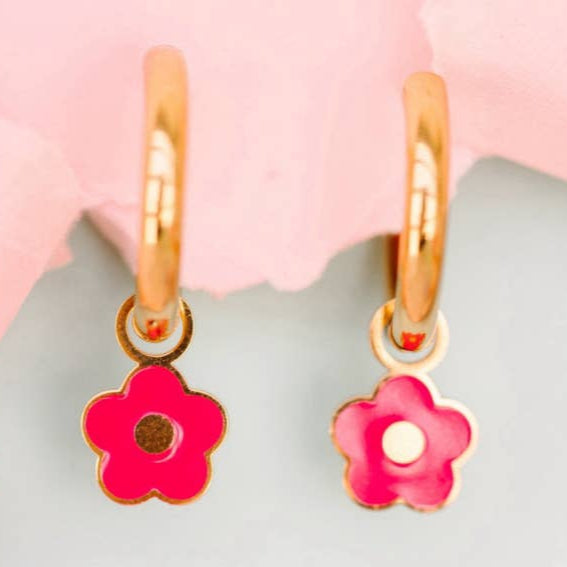 Hot Pink Flower Charms - Meems