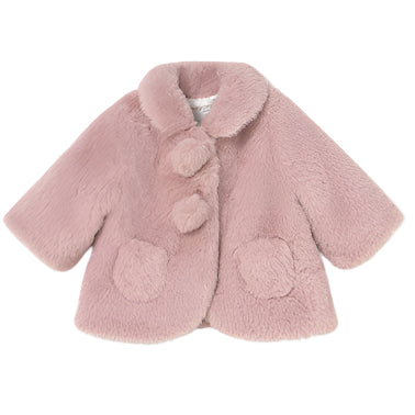 Collared Faux Fur Baby Coat