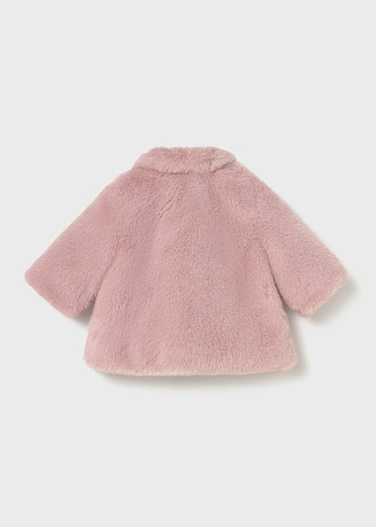 Collared Faux Fur Baby Coat