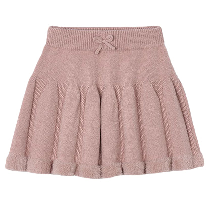 Faux Fur Hem Knit Skirt