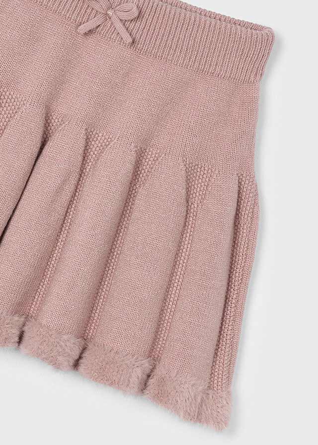 Faux Fur Hem Knit Skirt
