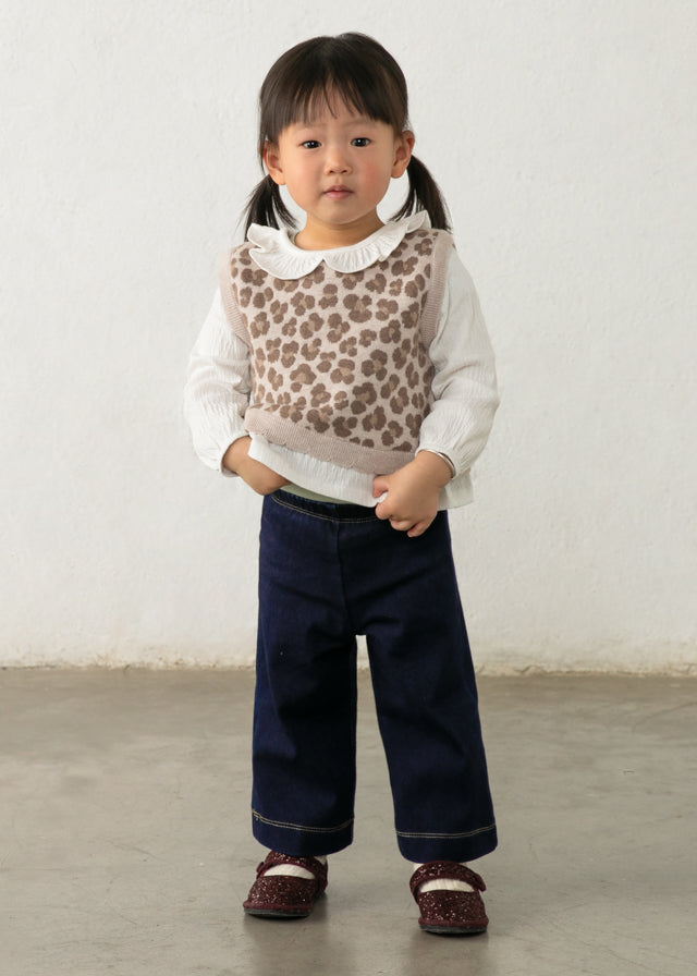 Leopard Attached Vest and Jegging Set