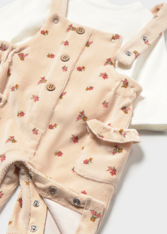 Floral 2pc Dungaree Set