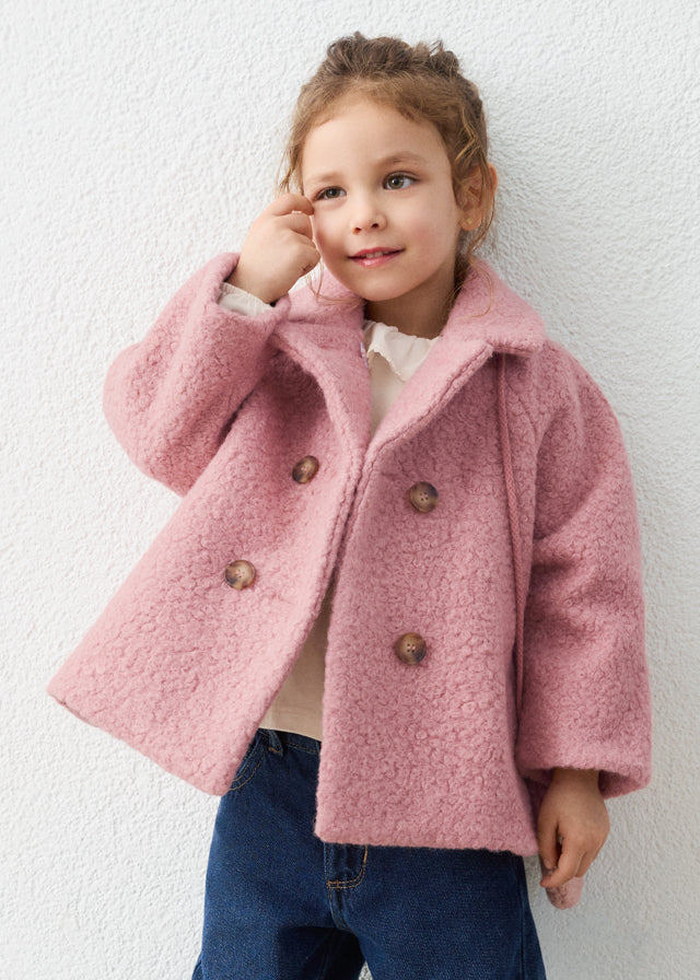 Double Breasted Teddy Coat with Purse