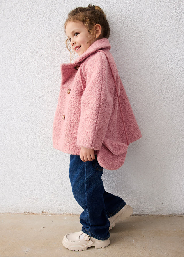 Double Breasted Teddy Coat with Purse