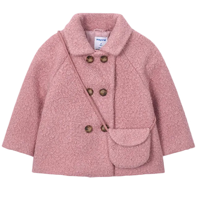 Double Breasted Teddy Coat with Purse