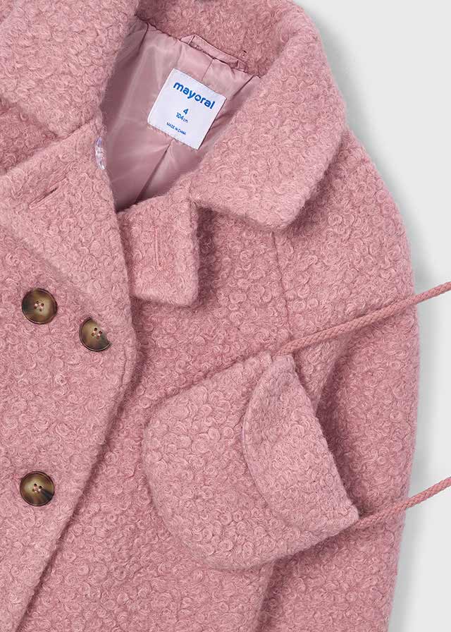 Double Breasted Teddy Coat with Purse
