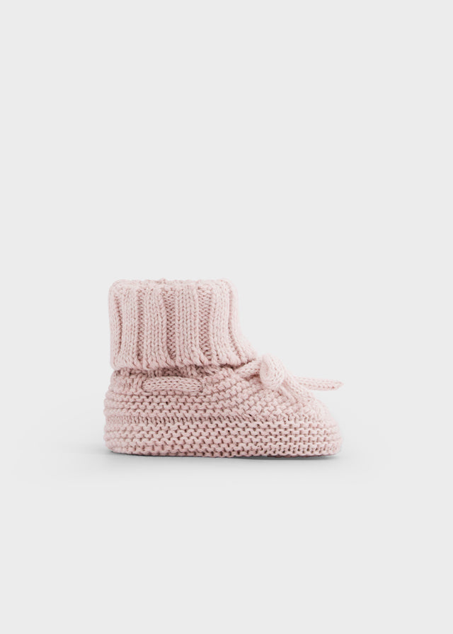 Pink Bow Knit Booties