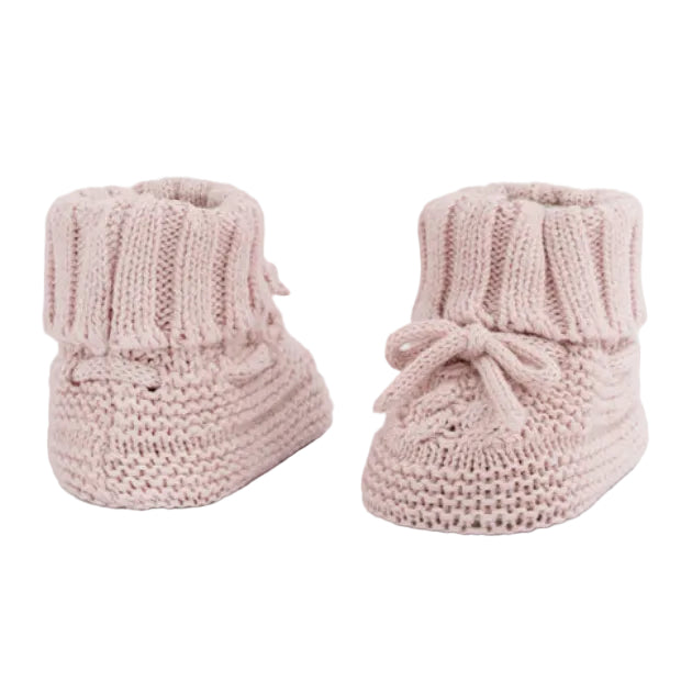 Pink Bow Knit Booties