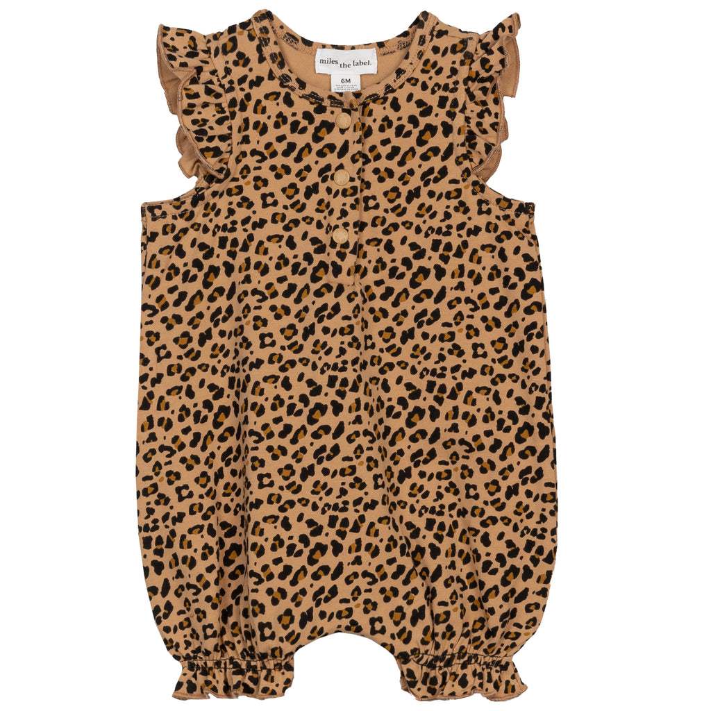 Leopard Ruffle Romper - Meems