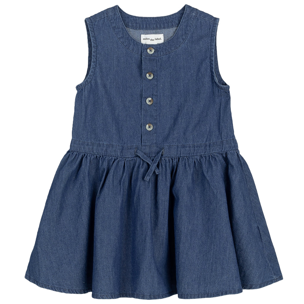 Girls Sleeveless Denim Dress - Meems