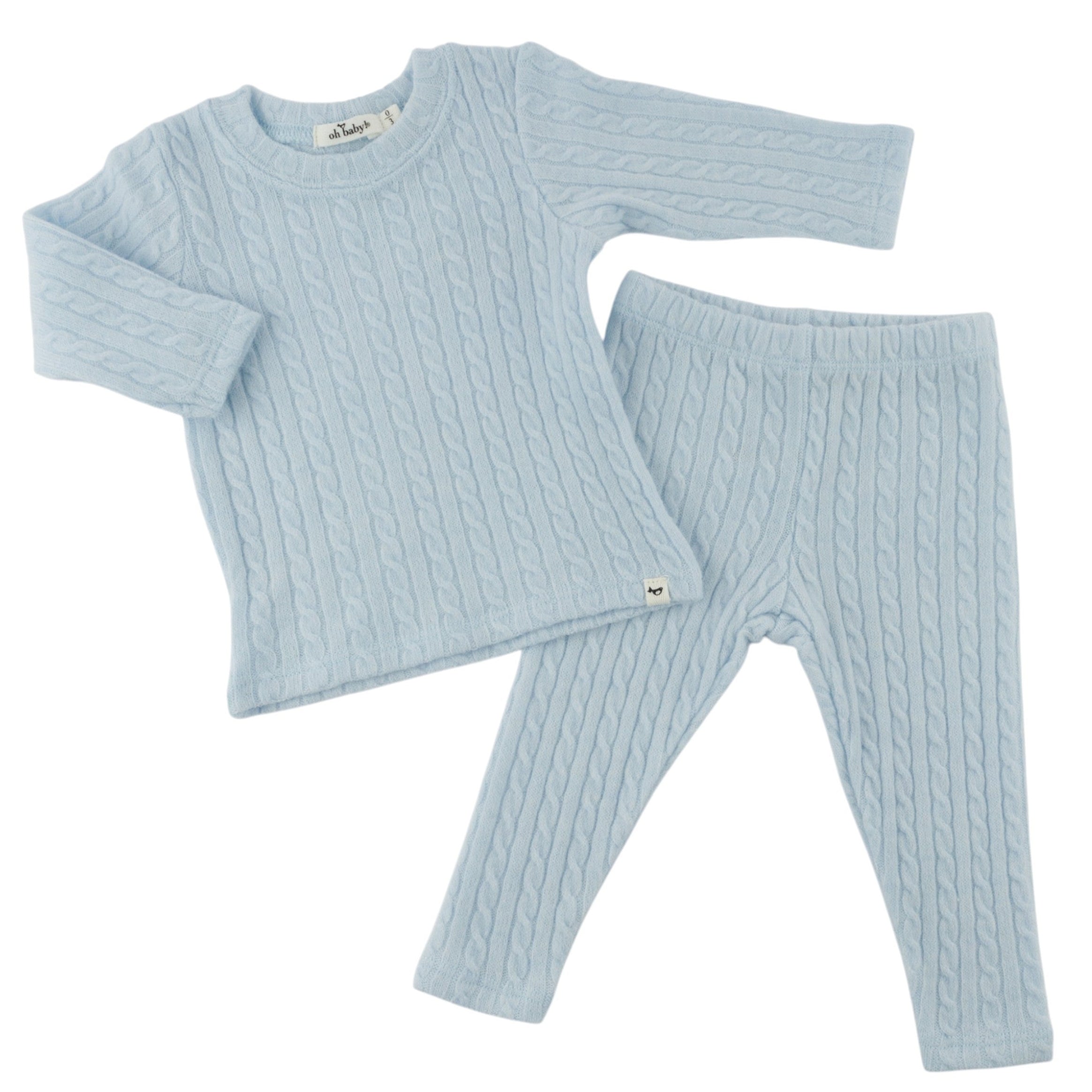 Blue Cable Knit 2 Pc Set