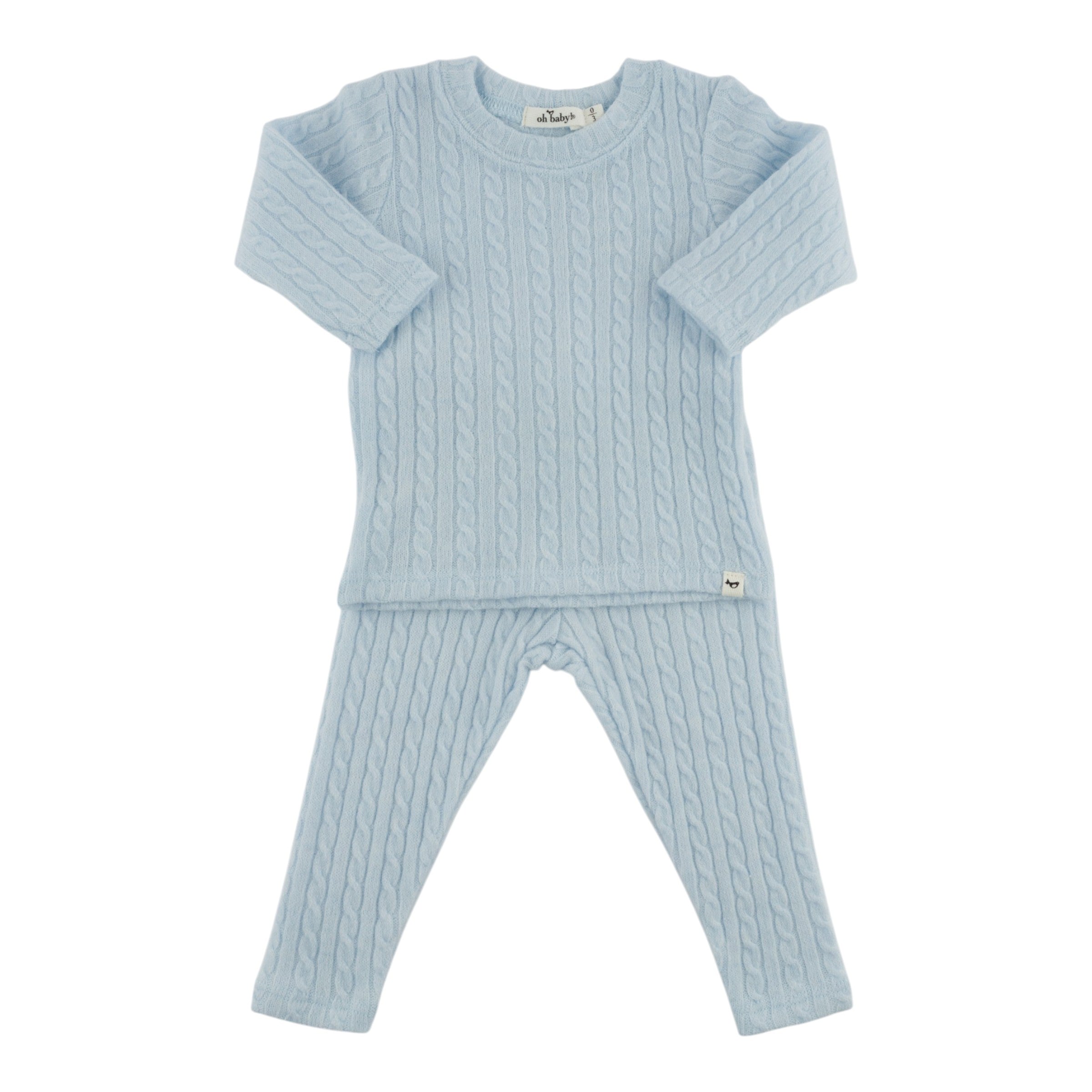 Blue Cable Knit 2 Pc Set