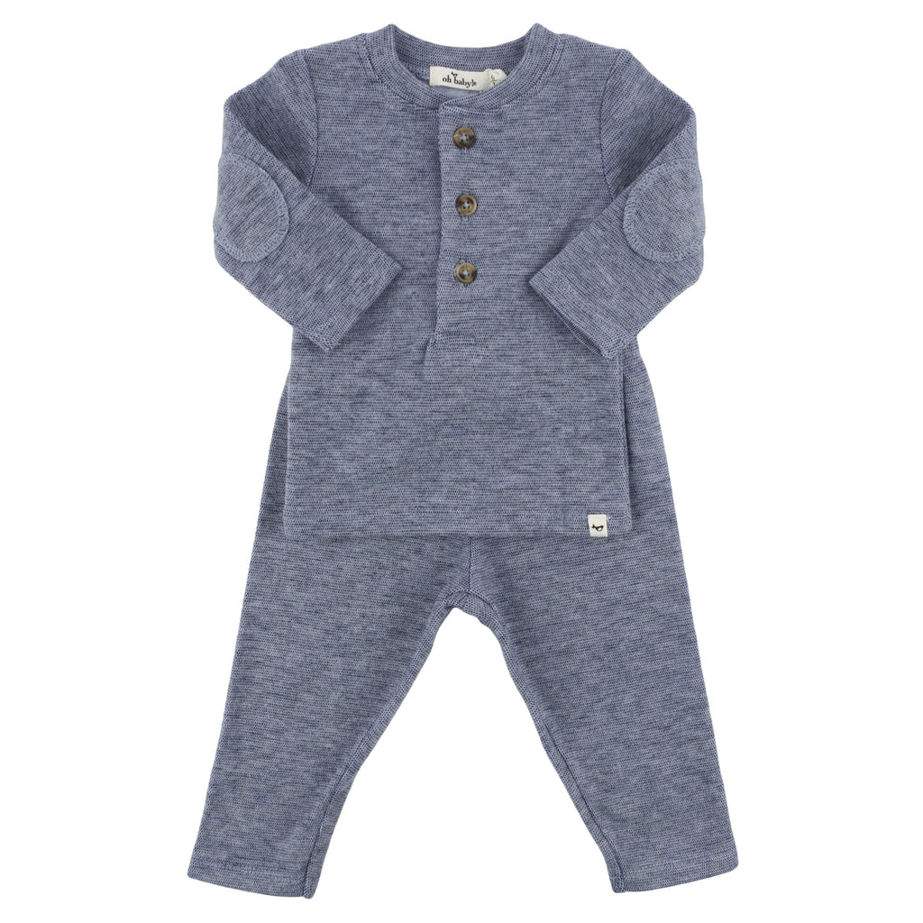 Honeycomb Henley 2pc Set - Meems