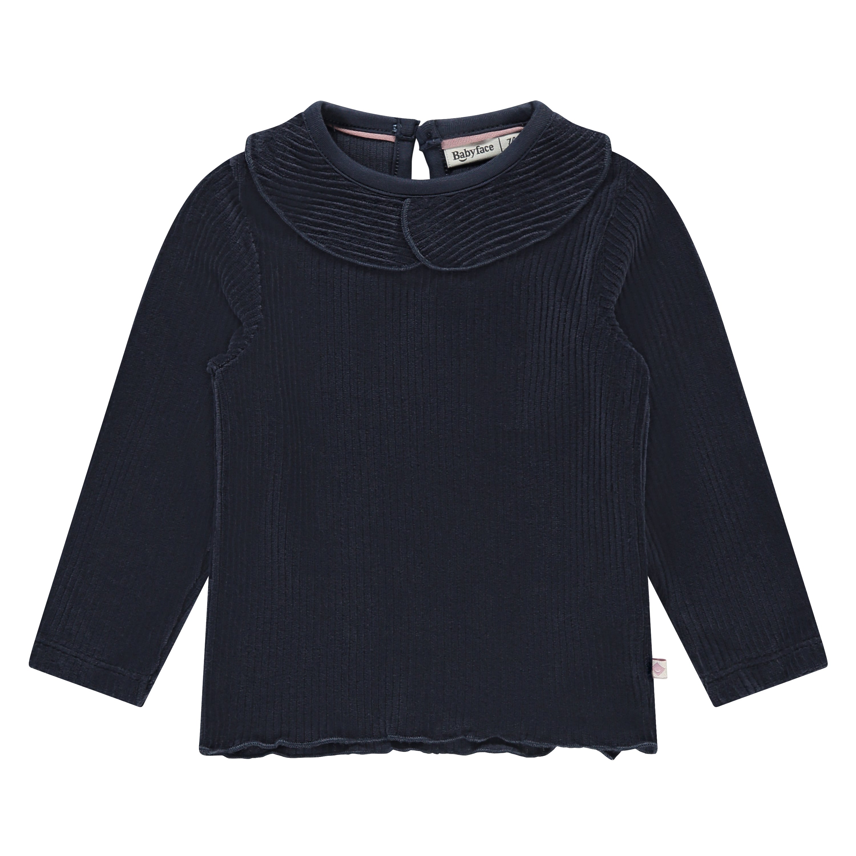 Indigo Rib Collared Blouse