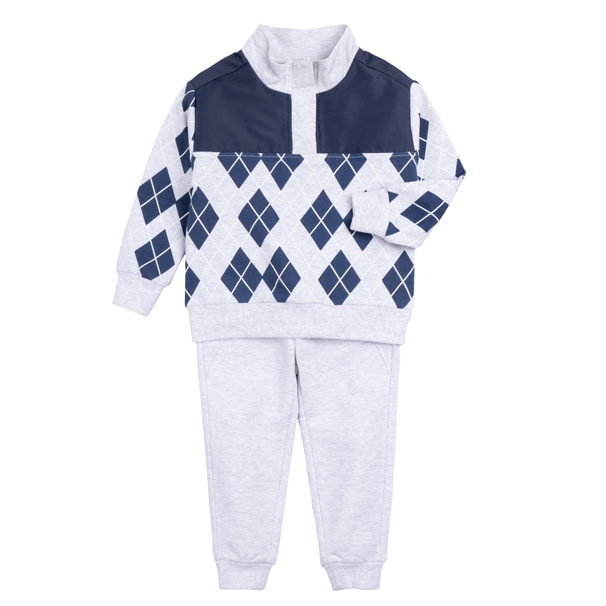 Argyle Quarter Zip Jogger Set