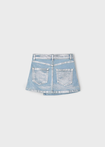 Foil Denim Skirt