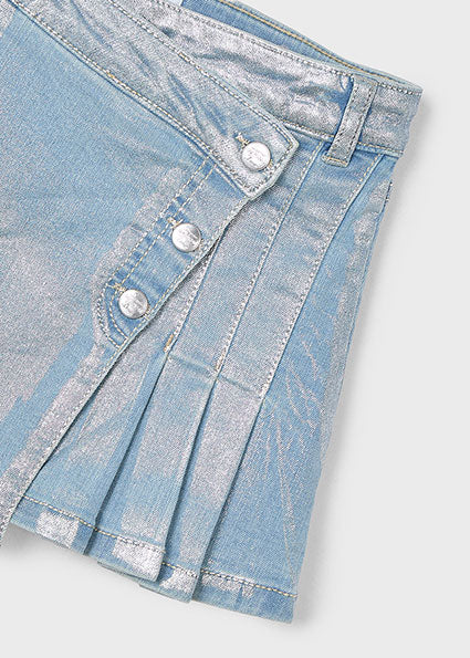 Foil Denim Skirt