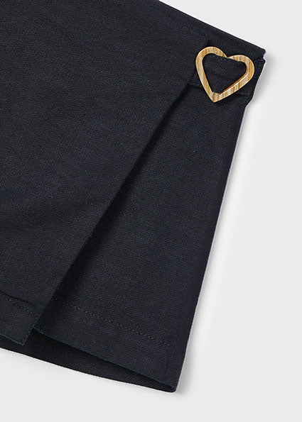 Heart Clasp Linen Skort