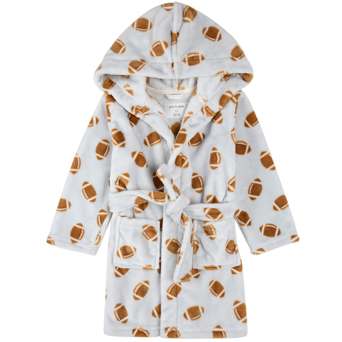 Football Robe Miles The Label Football Plush Robe in Grey | MEEMS – Meems