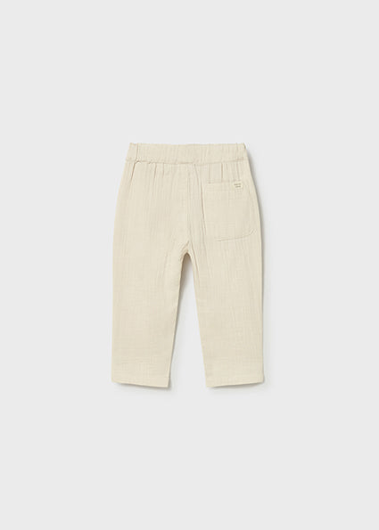 Beige Gauze Cotton Pant - Meems
