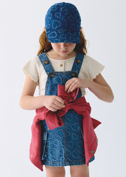 Heart Denim Overall Dress - Meems