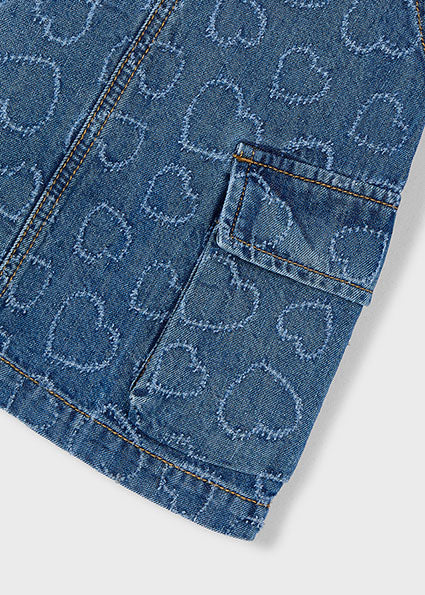 Heart Denim Overall Dress - Meems
