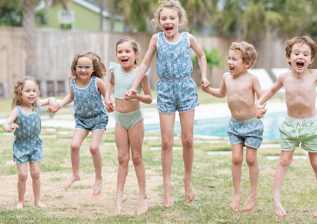 Green Gingham Bikini Bather