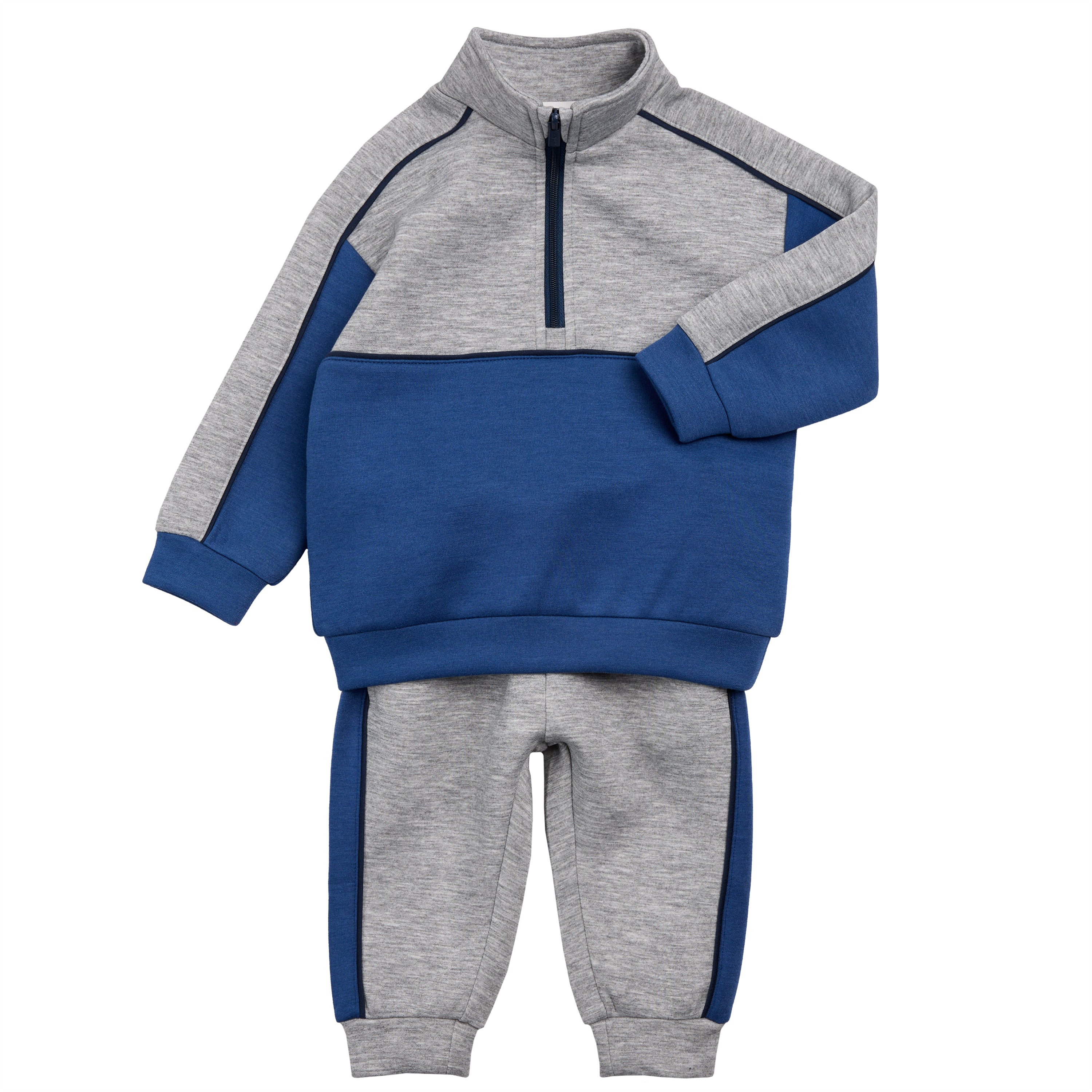 Half Zip Colorblock Sweatshirt Set