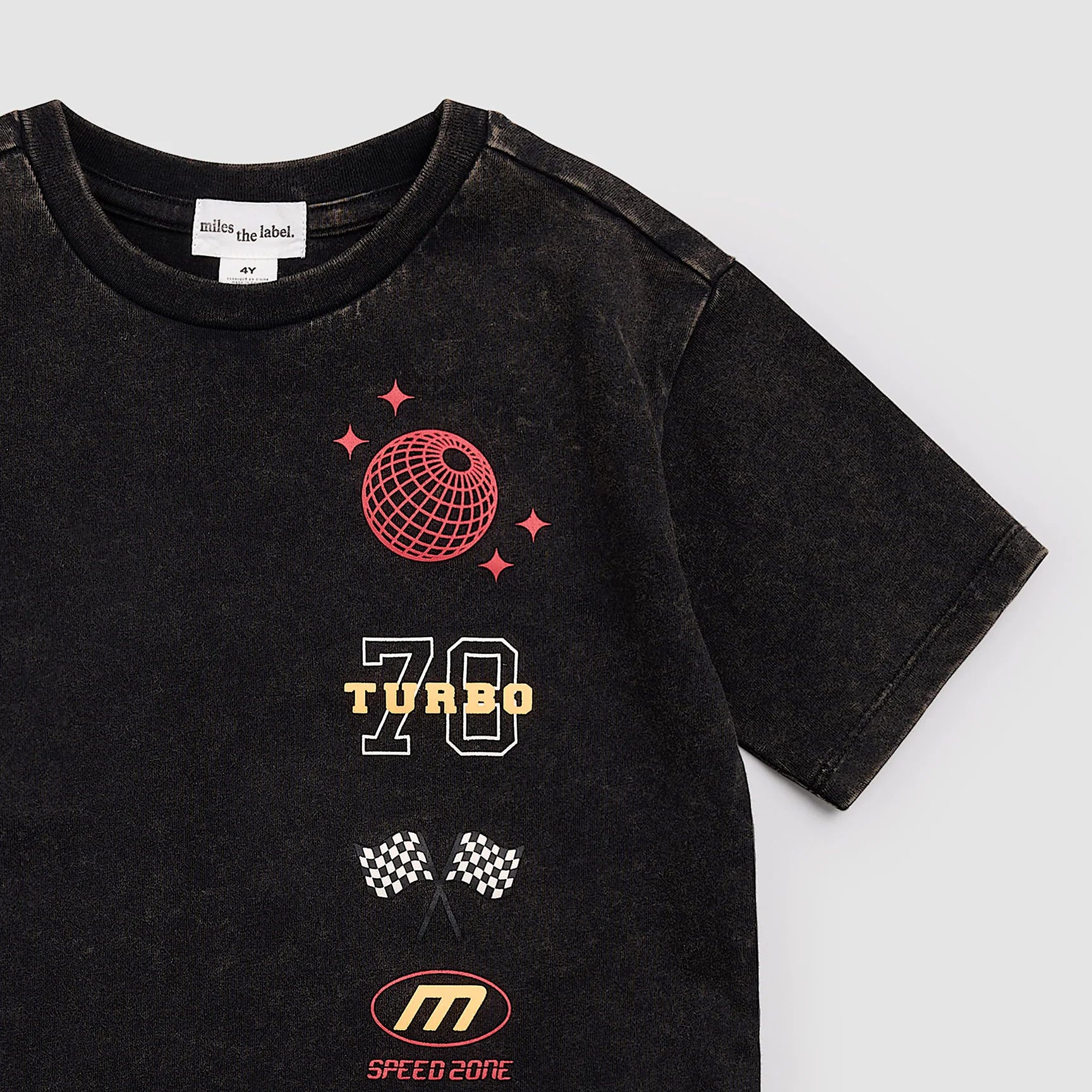 Racing On Black Acid Wash Set