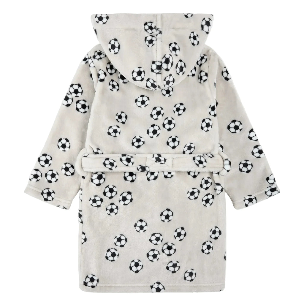Soccer Robe Petit Lem Soccer Ball Plush Robe in Grey | MEEMS – Meems