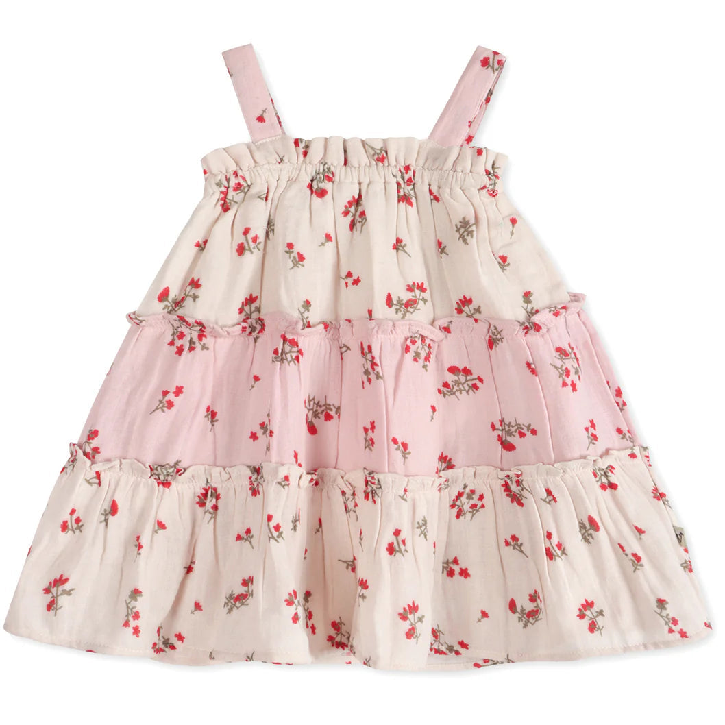 Bijou Tiered Floral Baby Dress + Bloomer