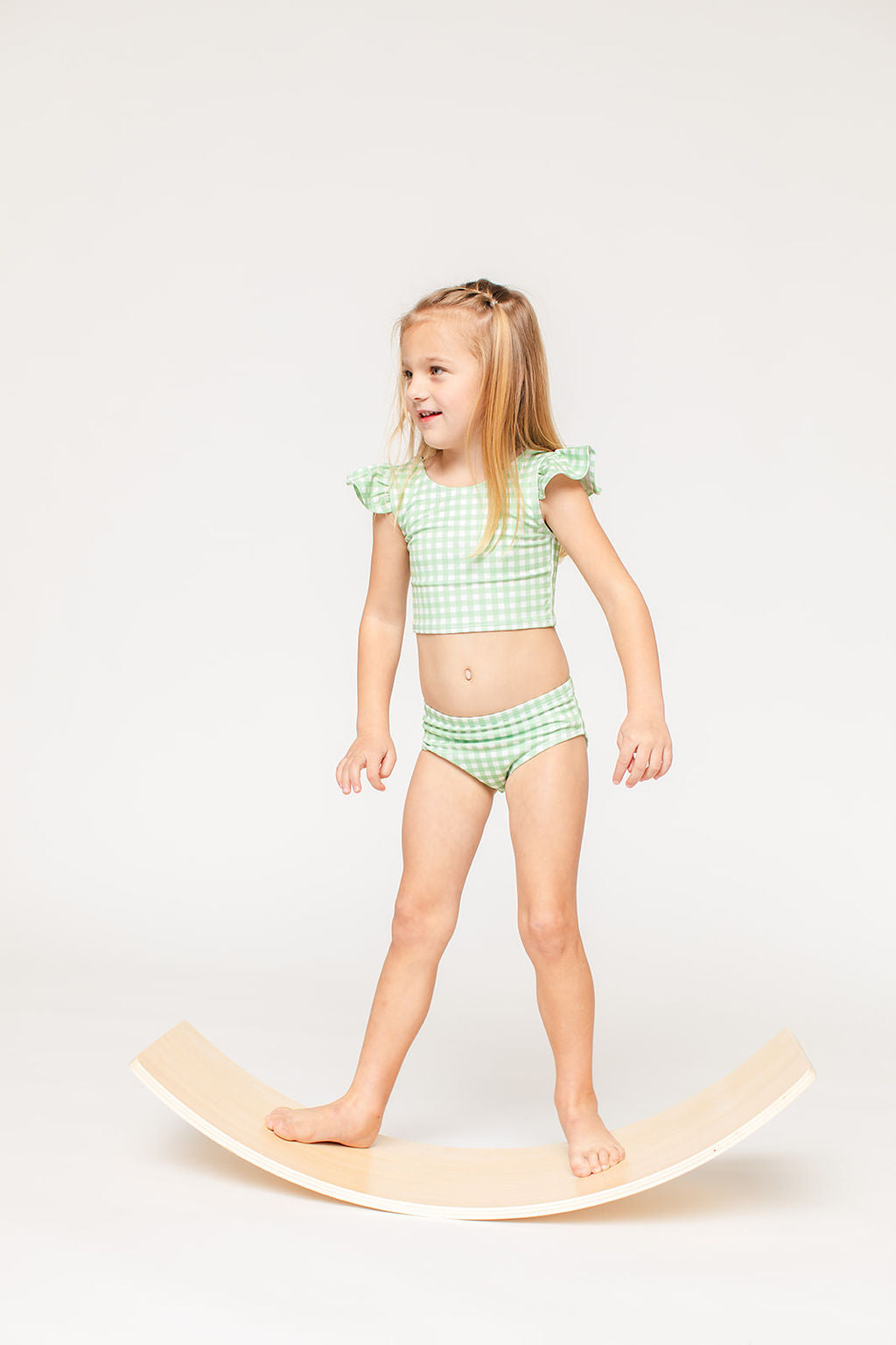 Green Gingham Bikini Bather