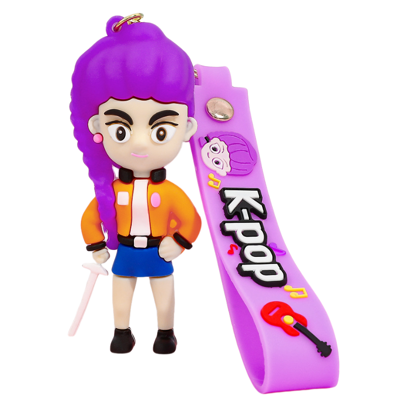 Auraquise KPOP Demon Hunters Silicone Keychain in Orange | MEEMS Auraquise KPOP Demon Hunters Silicone Keychain in Orange | MEEMS