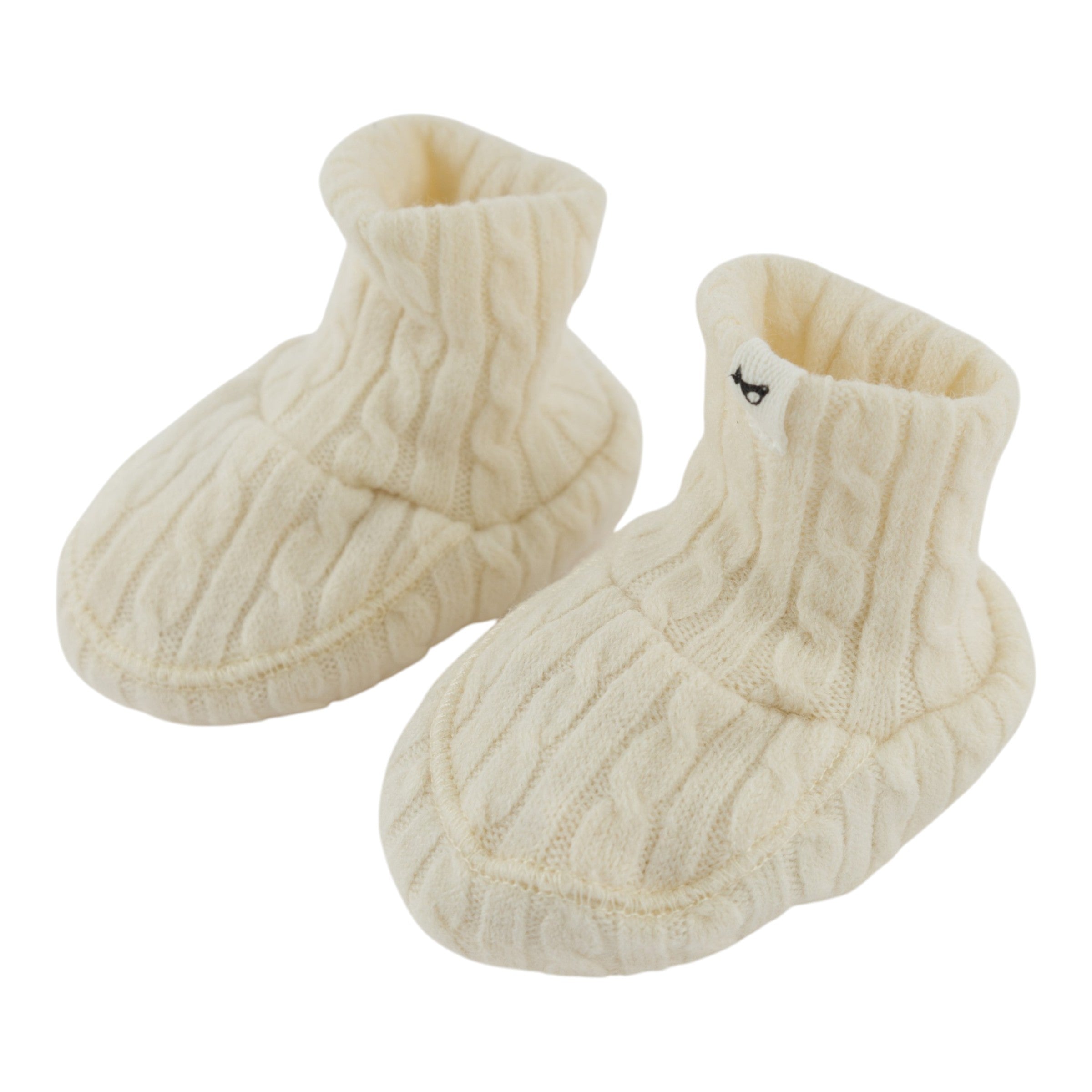 Natural Cable Knit Booties