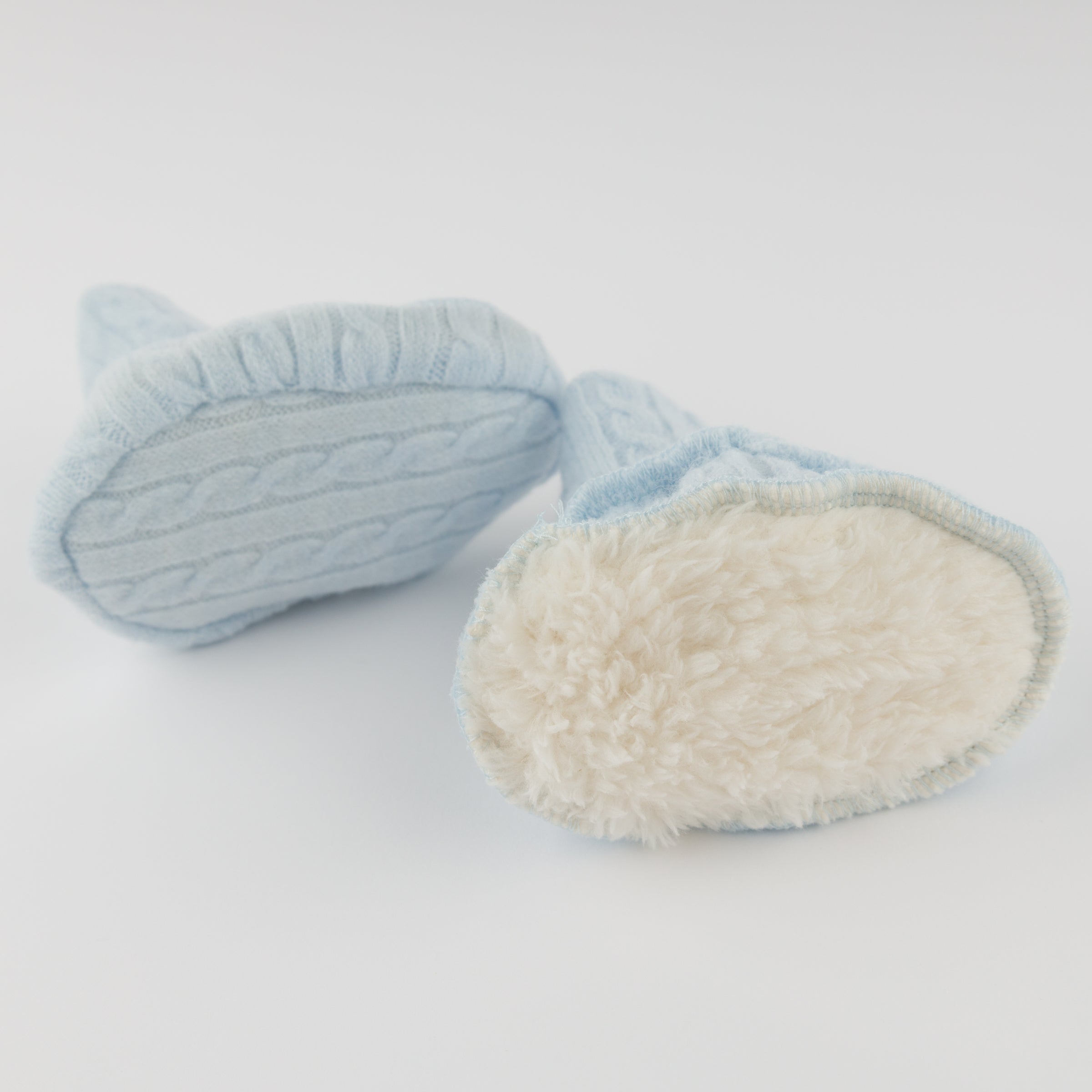 Blue Cable Knit Booties