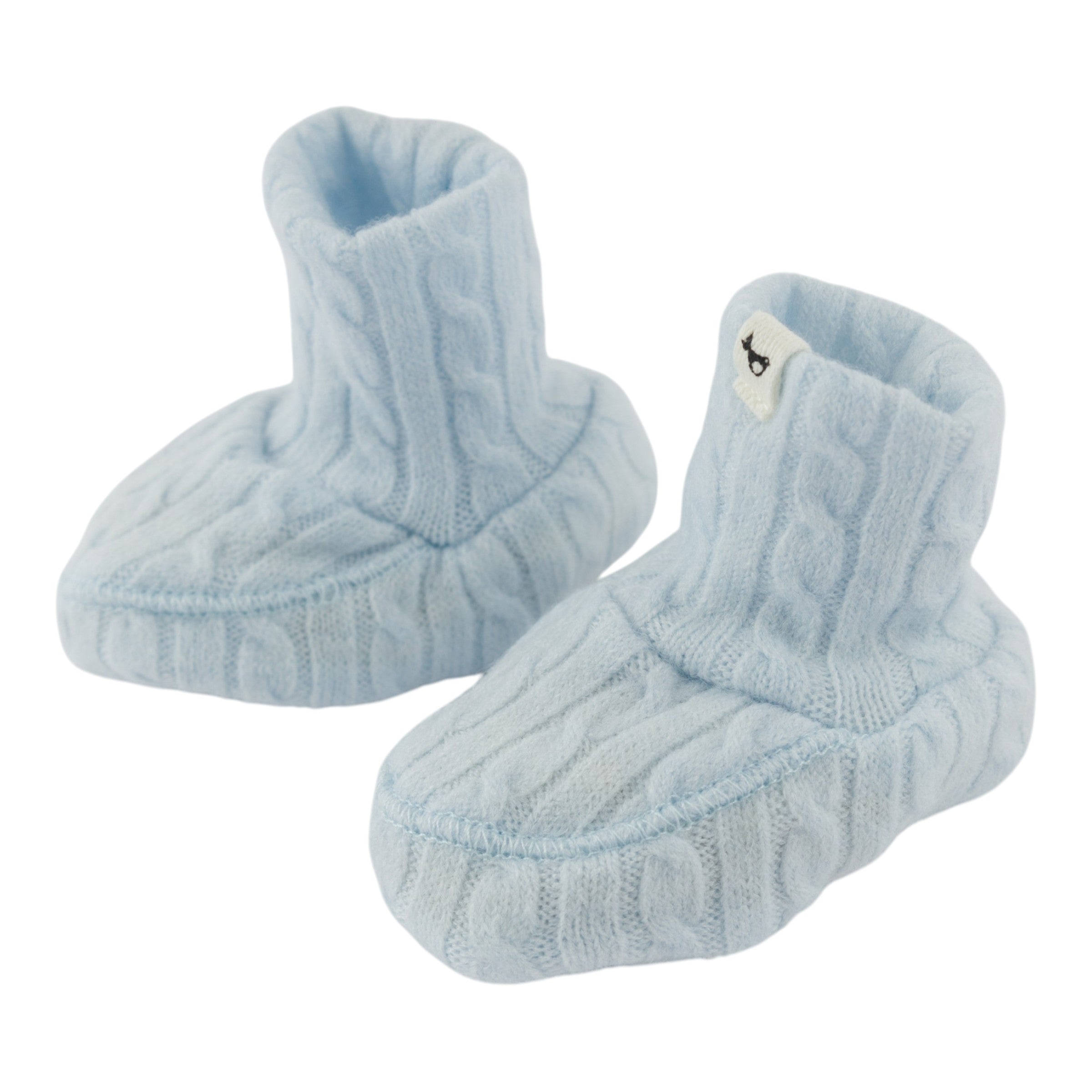 Blue Cable Knit Booties