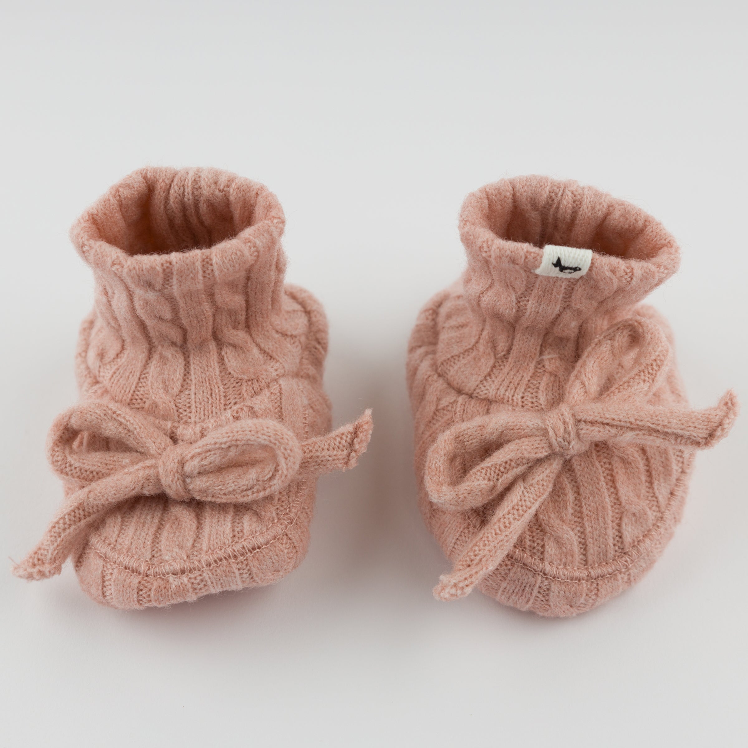 Pink Cable Knit Booties