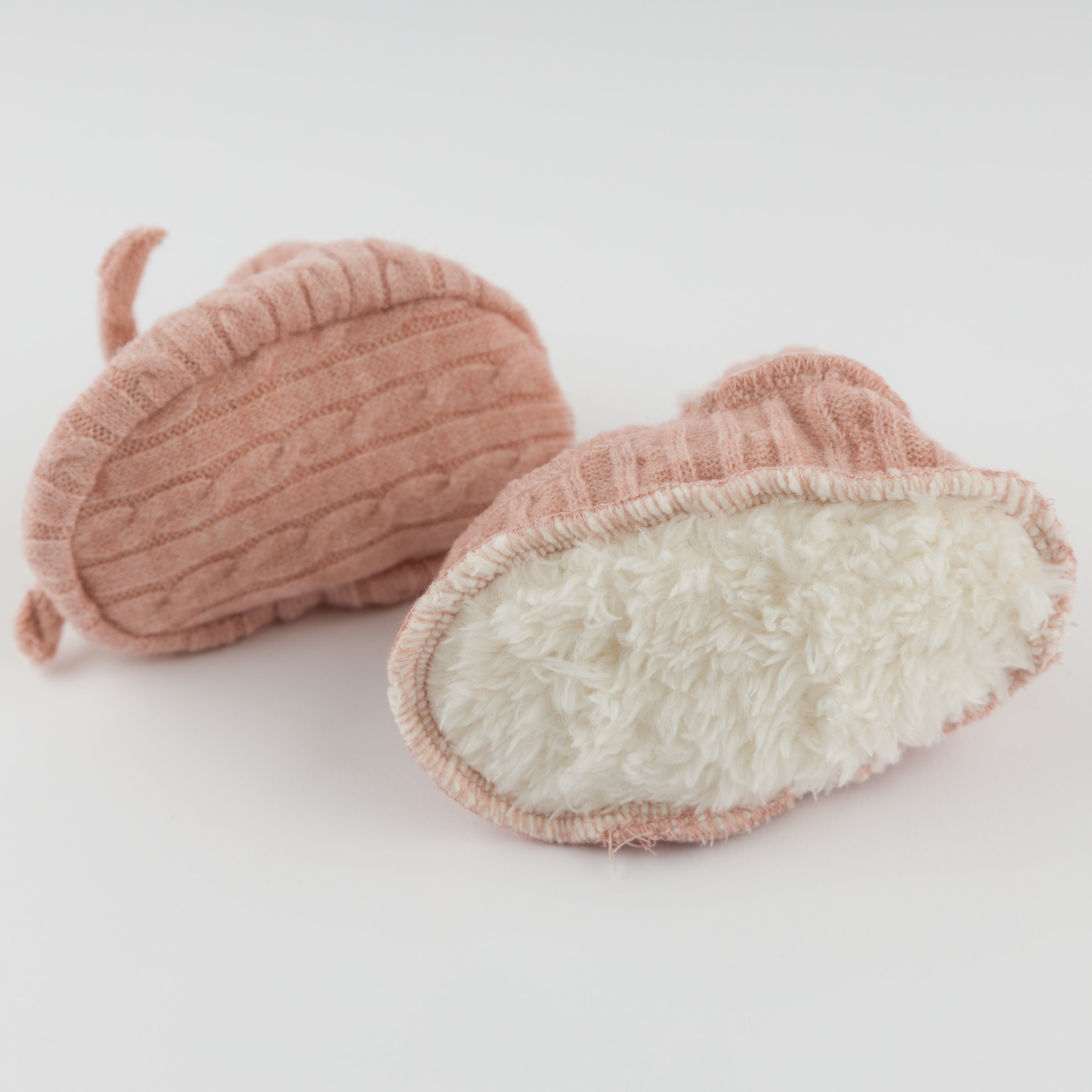 Pink Cable Knit Booties