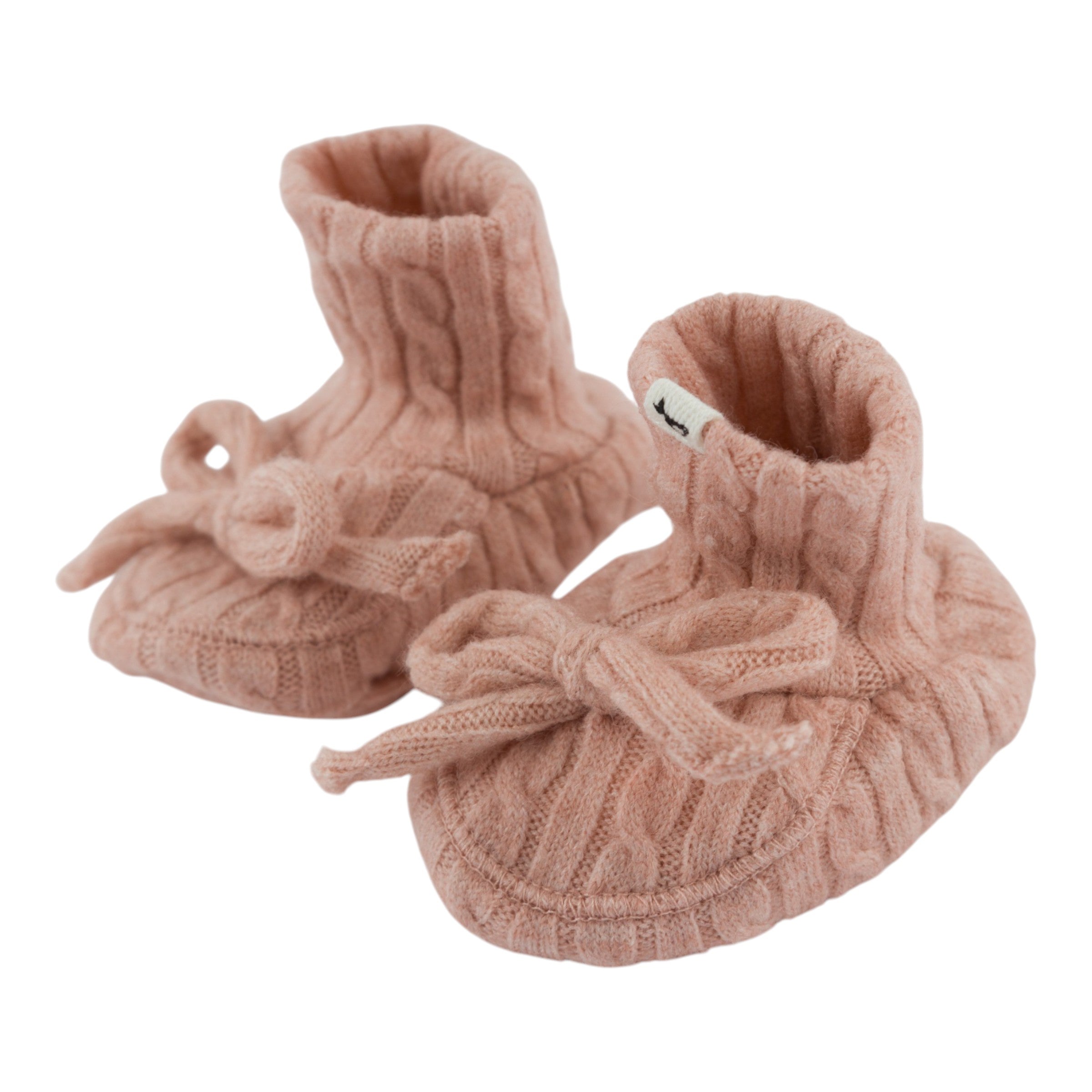 Pink Cable Knit Booties